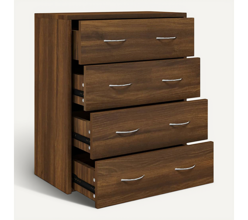 Buffet Avec 4 Tiroirs 60x30,5x71 Cm Chêne Marron