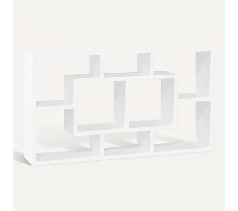 étagère Murale 8 Compartiments Blanc Brillant