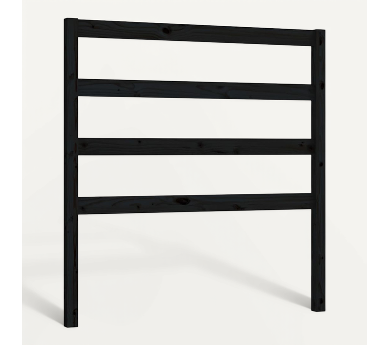 Tête De Lit Noir 96x4x100 Cm Bois Massif De Pin