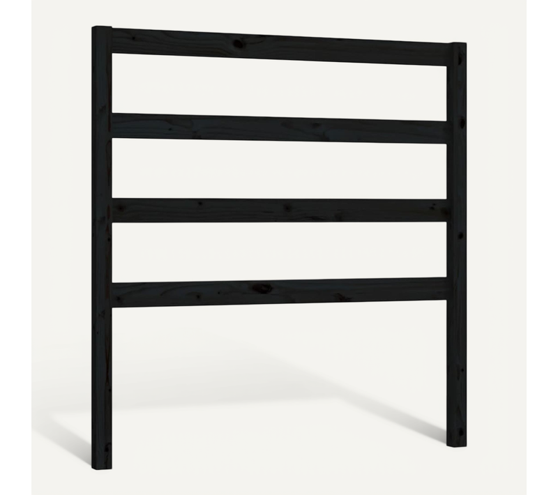 Tête De Lit Noir 106x4x100 Cm Bois Massif De Pin
