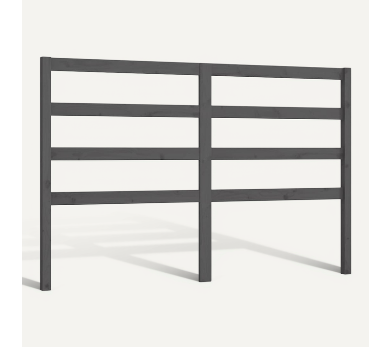Tête De Lit Gris 126x4x100 Cm Bois Massif De Pin