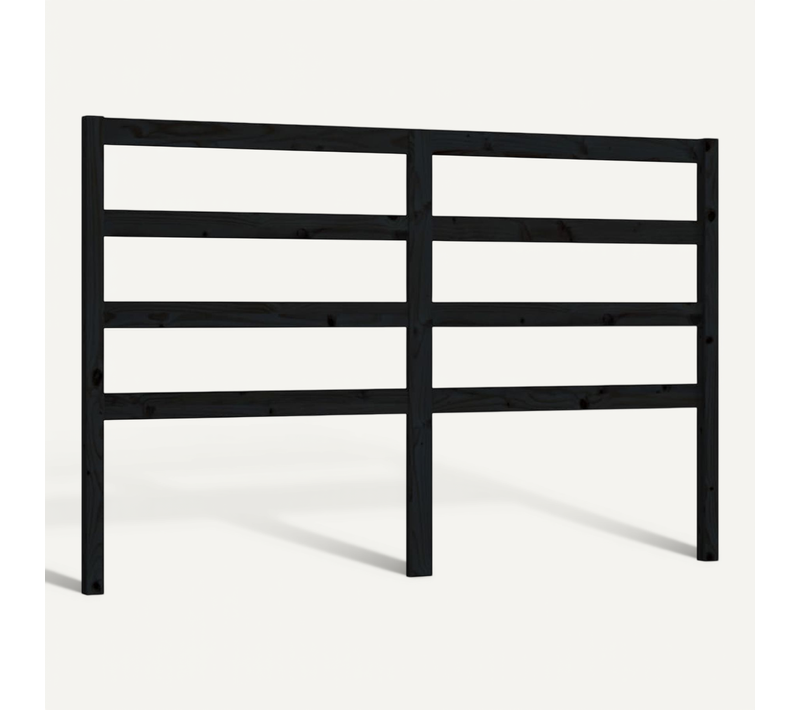Tête De Lit Noir 126x4x100 Cm Bois Massif De Pin