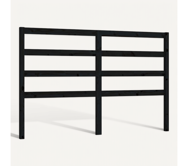 Tête De Lit Noir 166x4x100 Cm Bois Massif De Pin