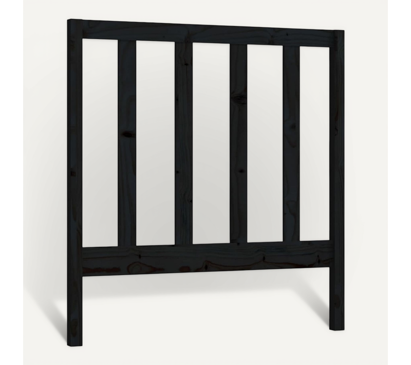 Tête De Lit Noir 81x4x100 Cm Bois Massif De Pin
