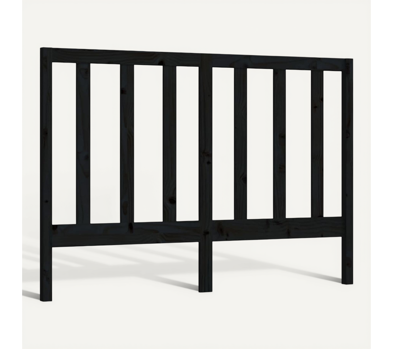 Tête De Lit Noir 166x4x100 Cm Bois Massif De Pin
