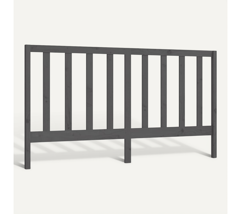 Tête De Lit Gris 206x4x100 Cm Bois Massif De Pin