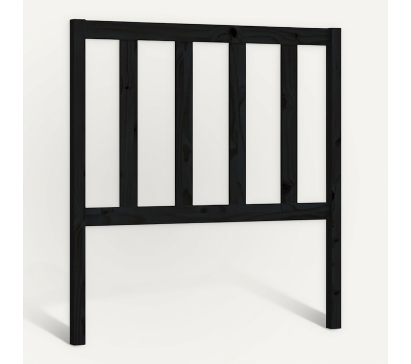 Tête De Lit Noir 81x4x100 Cm Bois Massif De Pin
