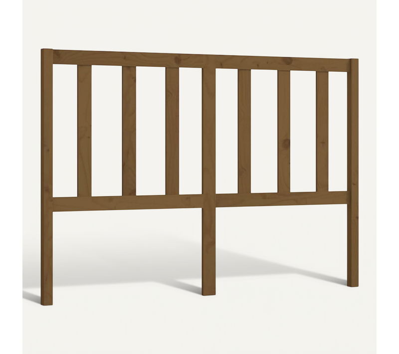 Tête De Lit Marron Miel 126x4x100 Cm Bois Massif De Pin
