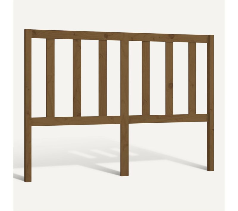 Tête De Lit Marron Miel 146x4x100 Cm Bois Massif De Pin
