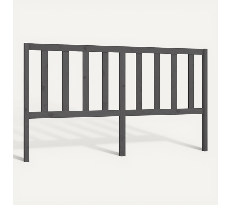 Tête De Lit Gris 186x4x100 Cm Bois Massif De Pin