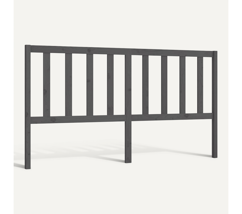 Tête De Lit Gris 206x4x100 Cm Bois Massif De Pin
