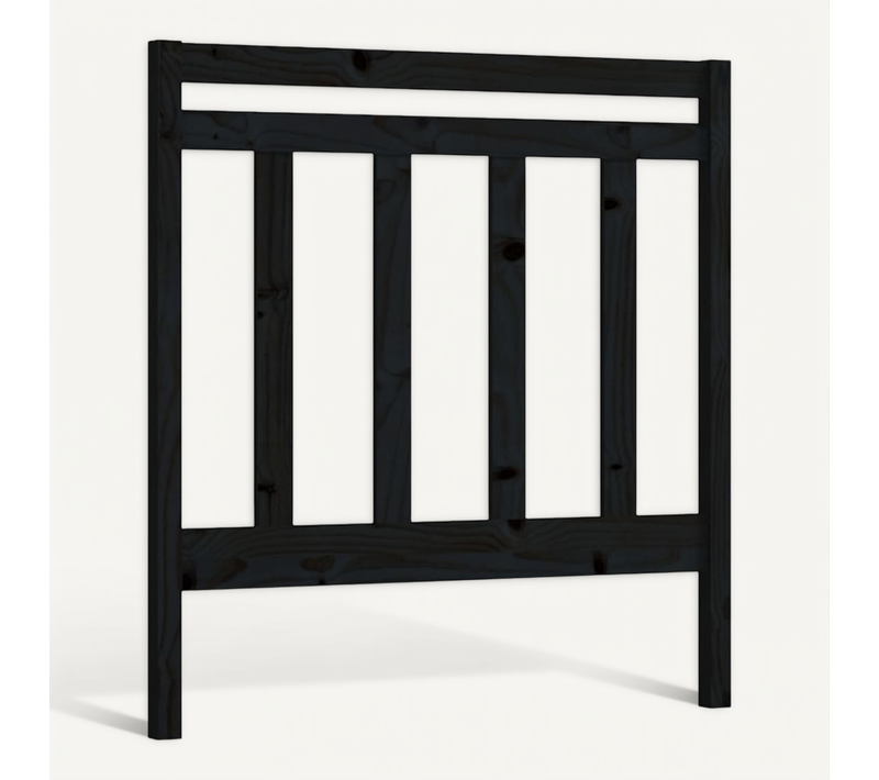 Tête De Lit Noir 96x4x100 Cm Bois Massif De Pin