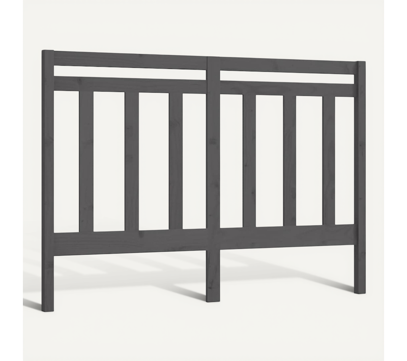 Tête De Lit Gris 146x4x100 Cm Bois Massif De Pin