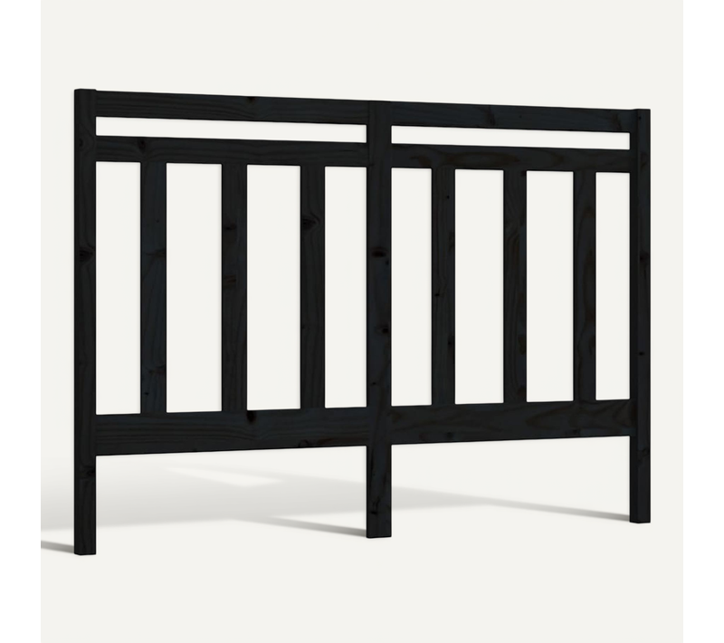 Tête De Lit Noir 166x4x100 Cm Bois Massif De Pin