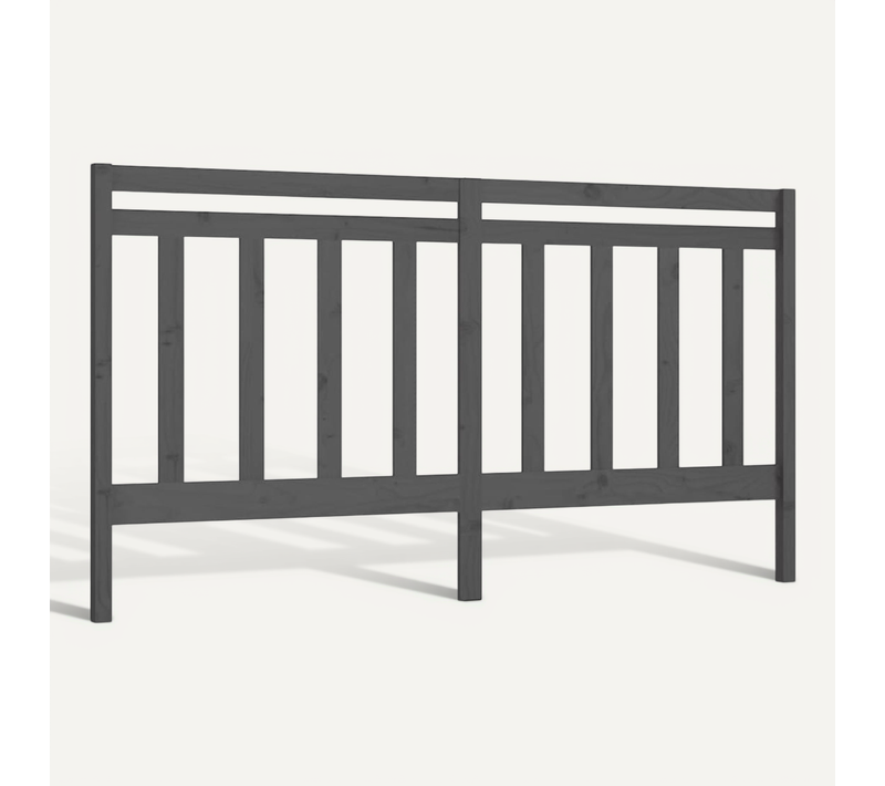 Tête De Lit Gris 186x4x100 Cm Bois Massif De Pin