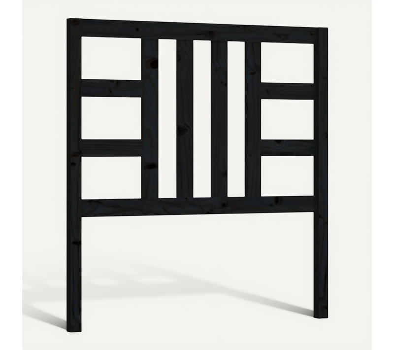 Tête De Lit Noir 81x4x100 Cm Bois Massif De Pin