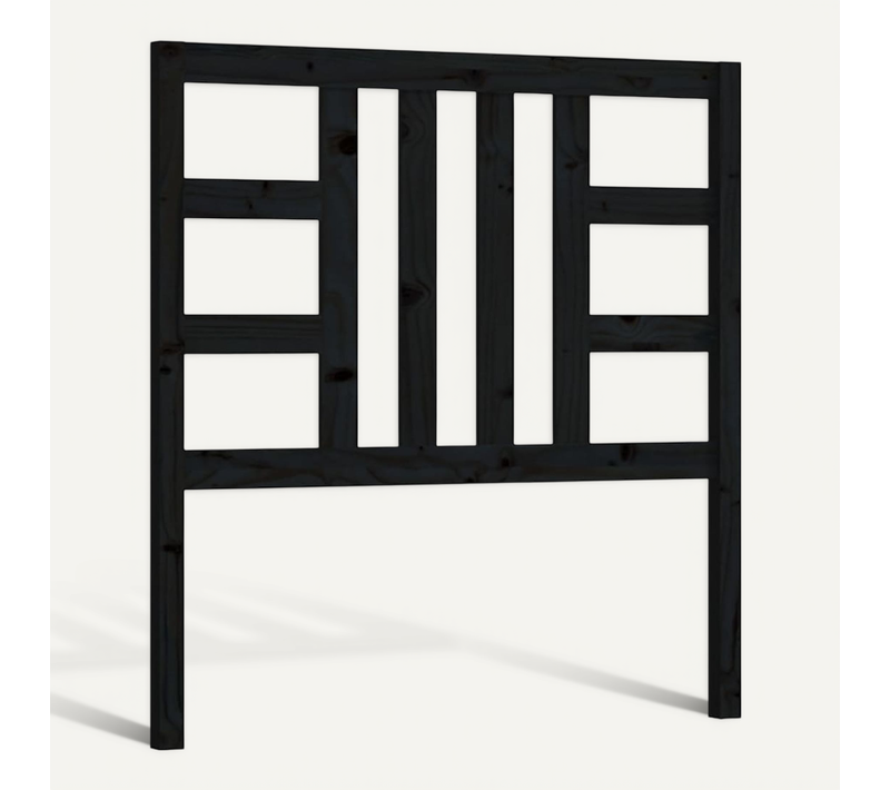 Tête De Lit Noir 96x4x100 Cm Bois Massif De Pin