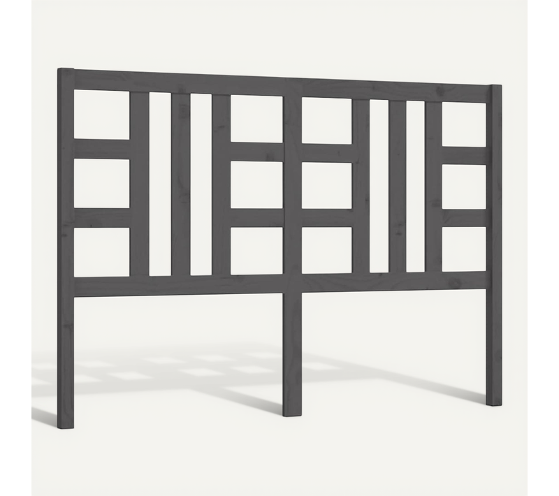 Tête De Lit Gris 146x4x100 Cm Bois Massif De Pin