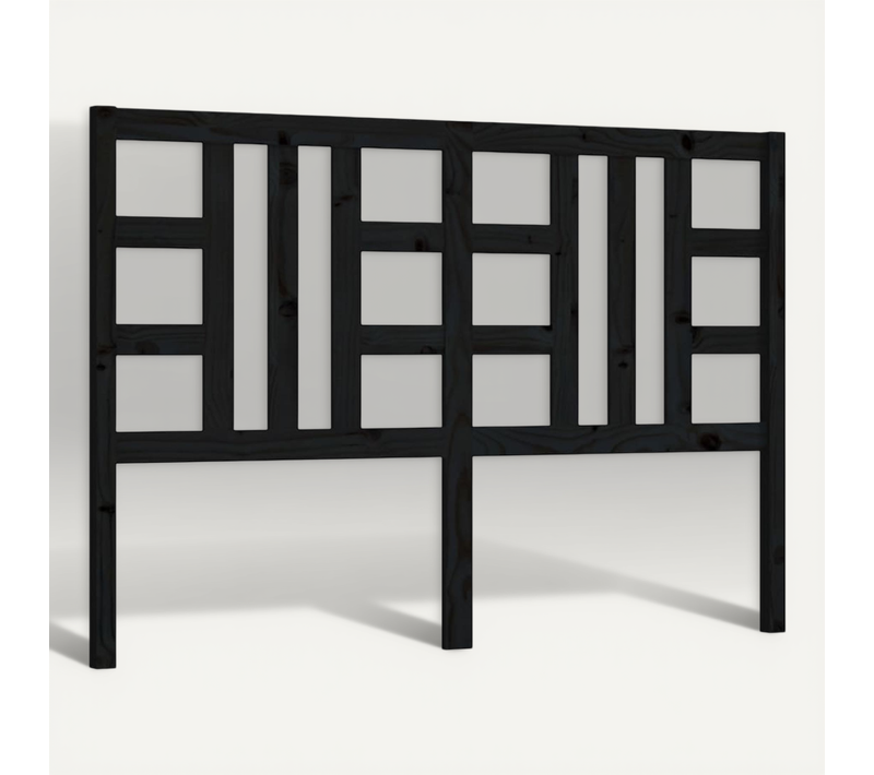 Tête De Lit Noir 166x4x100 Cm Bois Massif De Pin