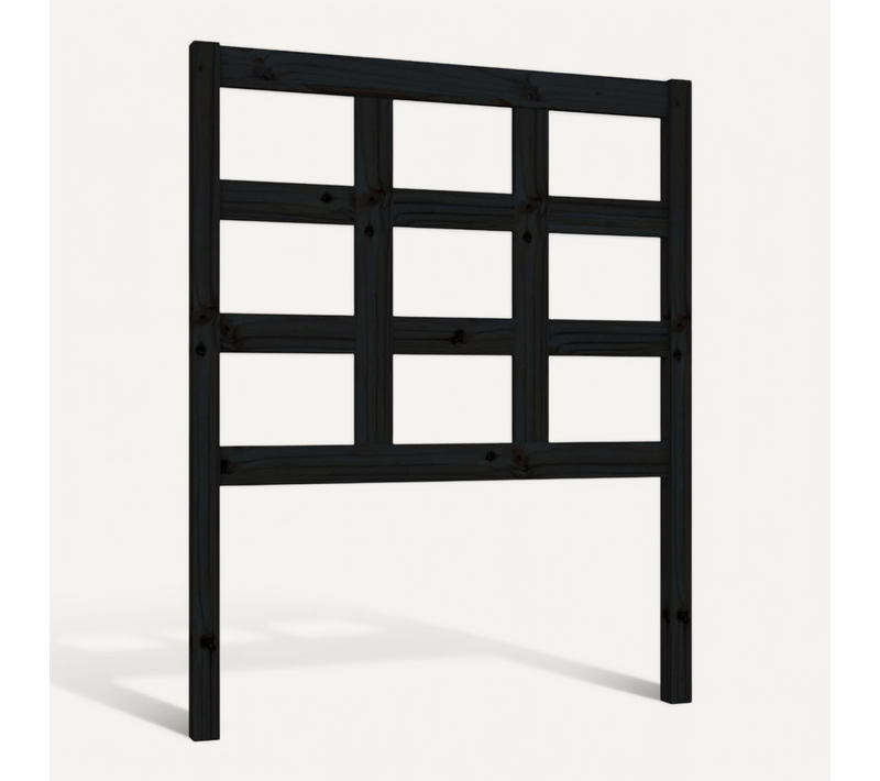 Tête De Lit Noir 80,5x4x100 Cm Bois Massif De Pin
