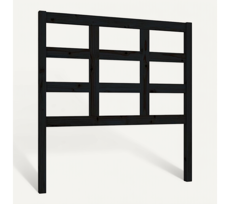 Tête De Lit Noir 95,5x4x100 Cm Bois Massif De Pin