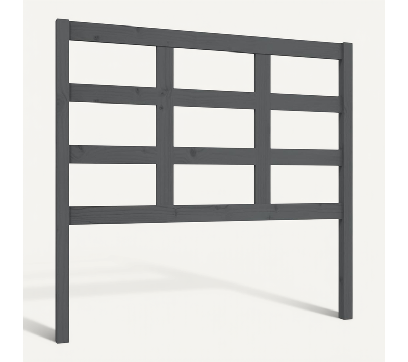 Tête De Lit Gris 105,5x4x100 Cm Bois Massif De Pin