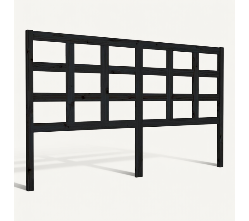 Tête De Lit Noir 165,5x4x100 Cm Bois Massif De Pin