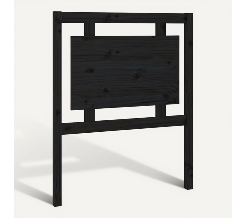 Tête De Lit Noir 80,5x4x100 Cm Bois Massif De Pin