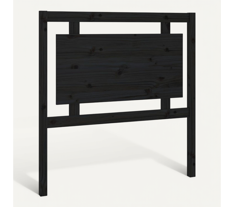 Tête De Lit Noir 95,5x4x100 Cm Bois Massif De Pin