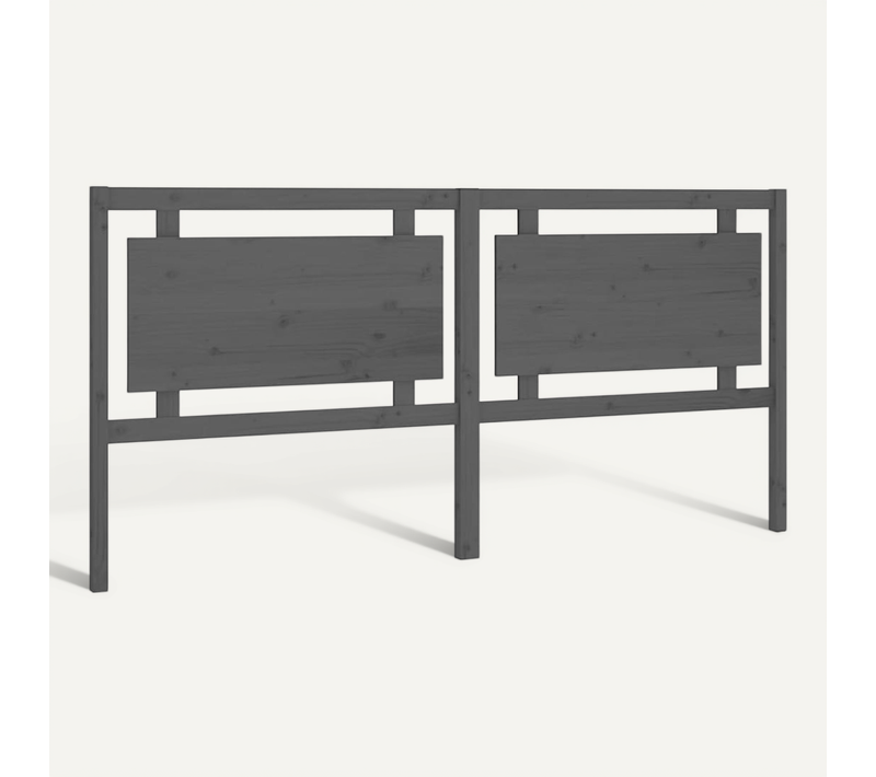 Tête De Lit Gris 205,5x4x100 Cm Bois Massif De Pin