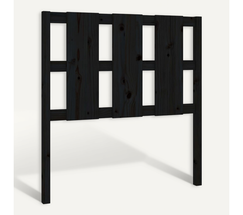 Tête De Lit Noir 95,5x4x100 Cm Bois Massif De Pin
