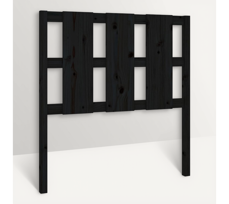 Tête De Lit Noir 105,5x4x100 Cm Bois Massif De Pin