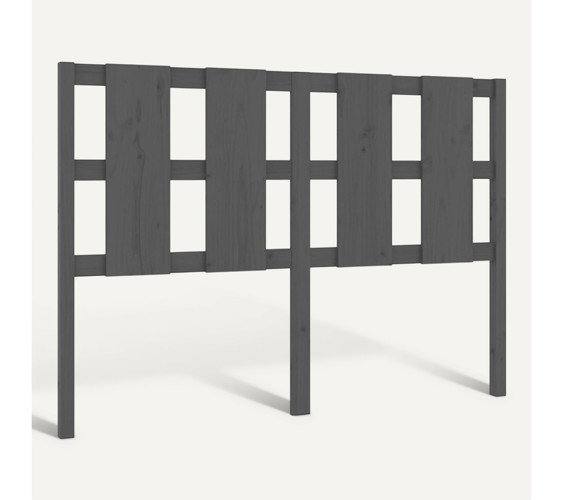 Tête De Lit Gris 125,5x4x100 Cm Bois Massif De Pin