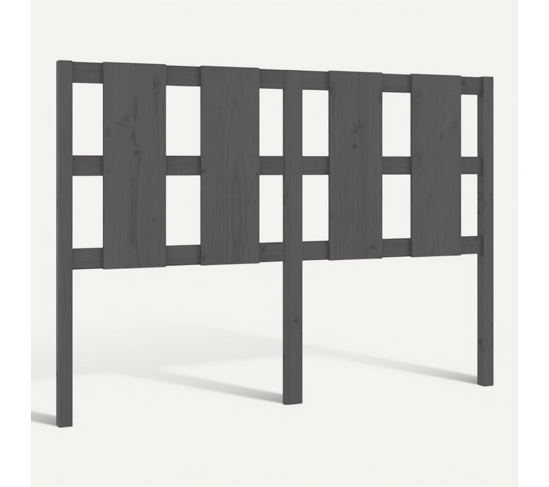 Tête De Lit Gris 145,5x4x100 Cm Bois Massif De Pin