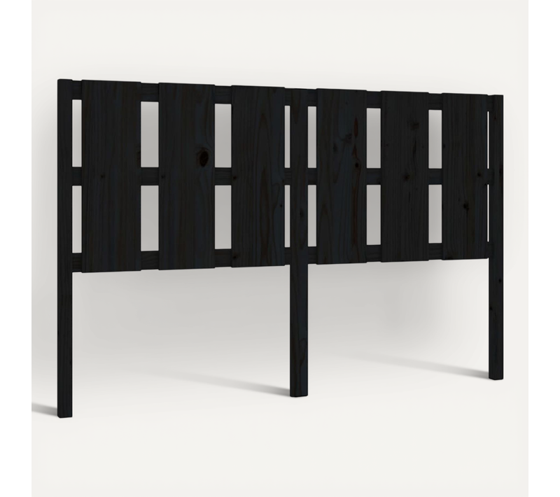 Tête De Lit Noir 155,5x4x100 Cm Bois Massif De Pin