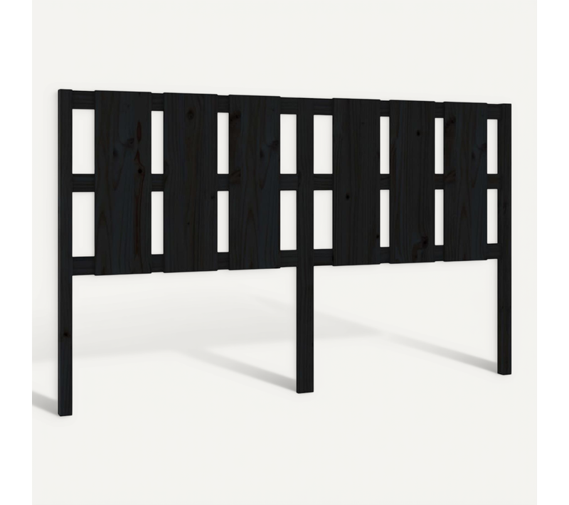 Tête De Lit Noir 165,5x4x100 Cm Bois Massif De Pin