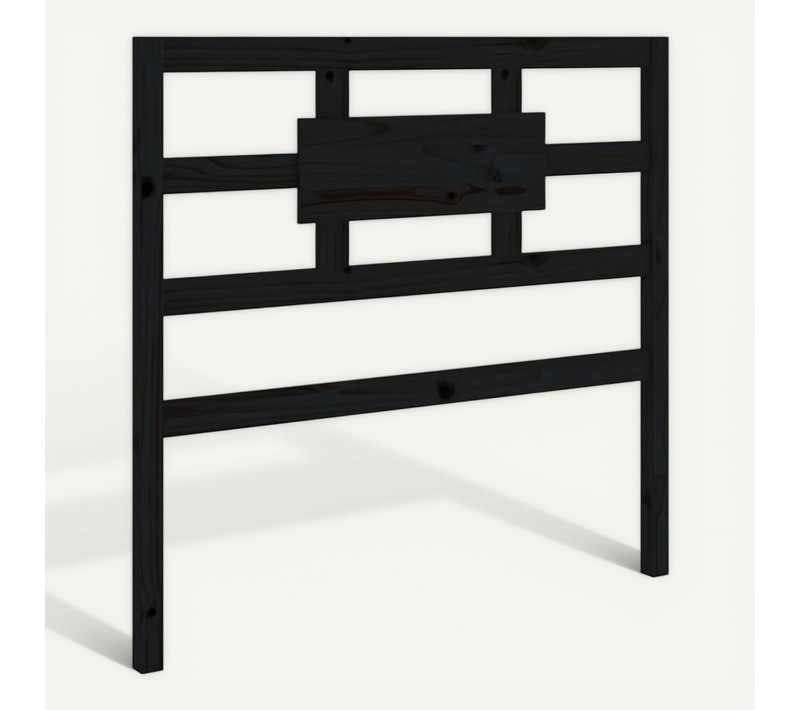 Tête De Lit Noir 80,5x4x100 Cm Bois Massif De Pin