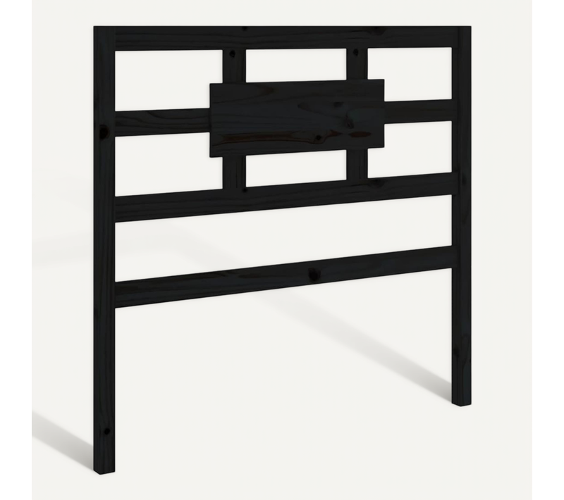Tête De Lit Noir 95,5x4x100 Cm Bois Massif De Pin