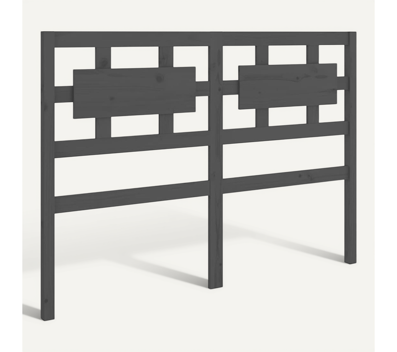 Tête De Lit Gris 125,5x4x100 Cm Bois Massif De Pin