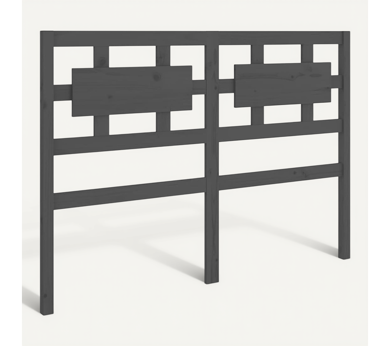 Tête De Lit Gris 205,5x4x100 Cm Bois Massif De Pin