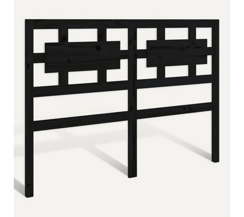 Tête De Lit Noir 205,5x4x100 Cm Bois Massif De Pin