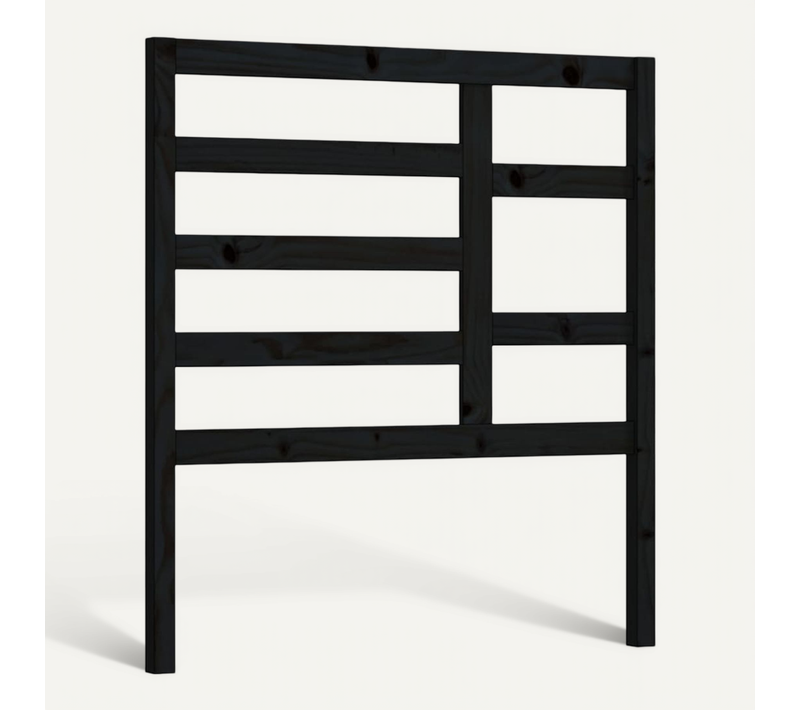 Tête De Lit Noir 81x4x104 Cm Bois Massif De Pin