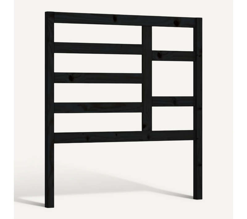 Tête De Lit Noir 96x4x104 Cm Bois Massif De Pin