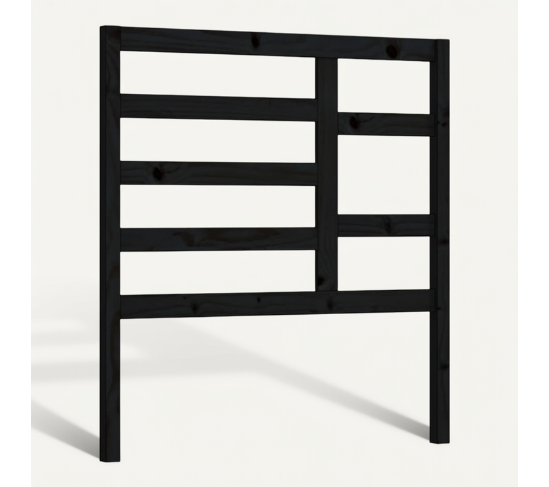 Tête De Lit Noir 106x4x104 Cm Bois Massif De Pin