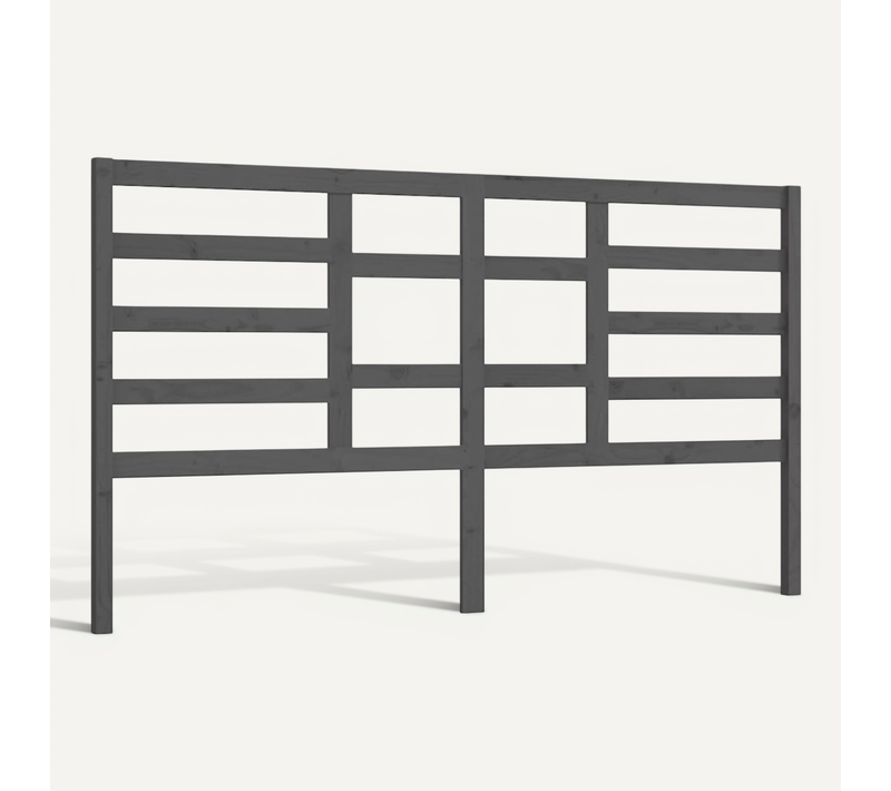 Tête De Lit Gris 206x4x104 Cm Bois Massif De Pin
