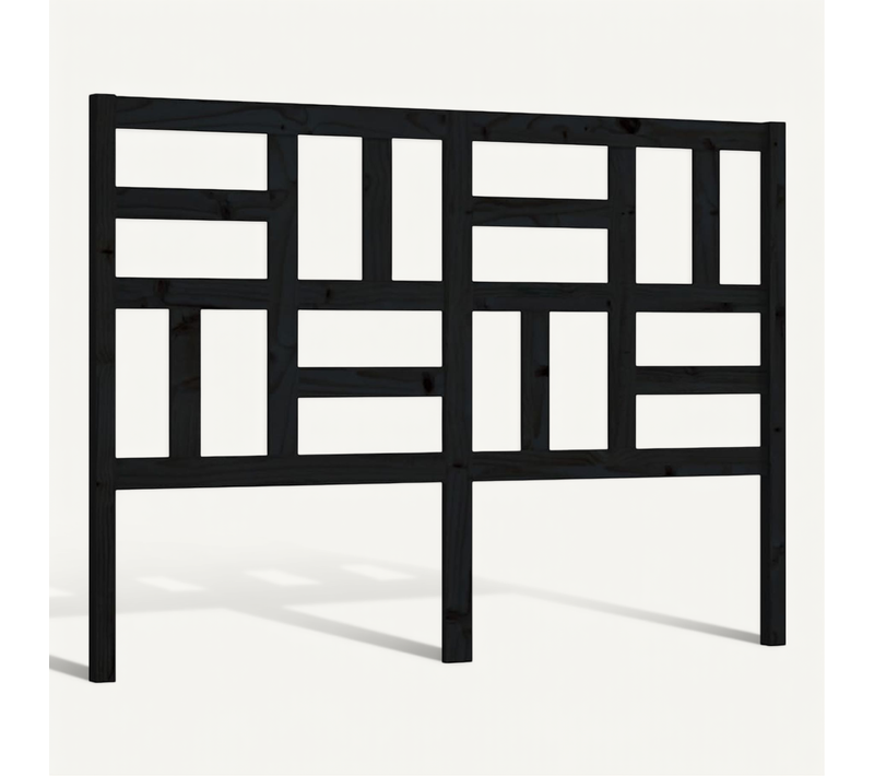 Tête De Lit Noir 126x4x104 Cm Bois Massif De Pin