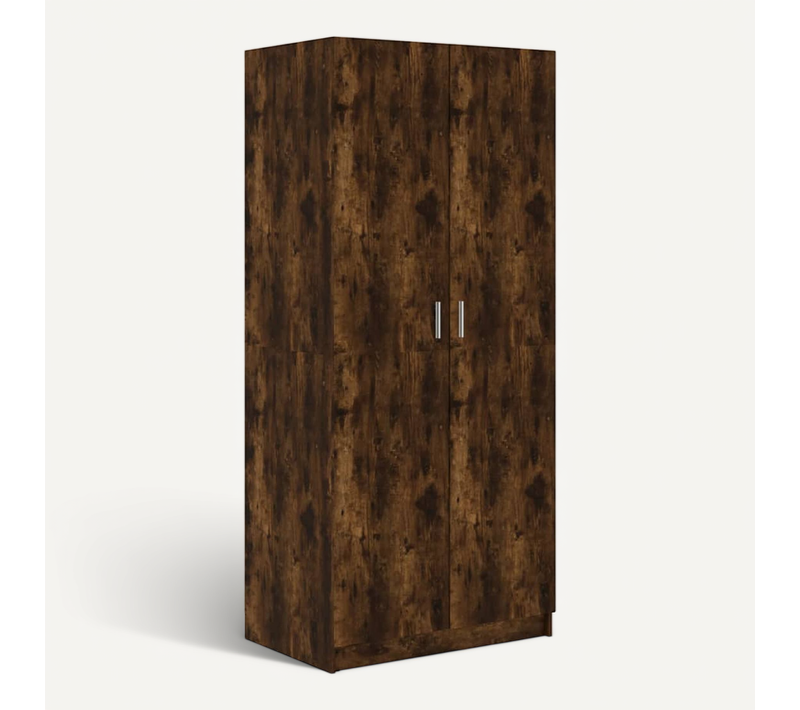 Armoire Chêne Fumé 80x52x180 Cm Bois Contreplaqué