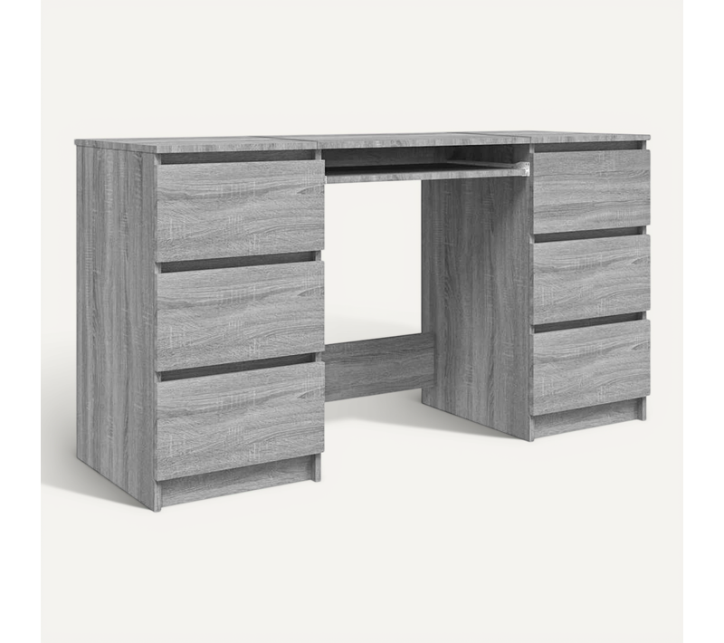 Bureau 140x50x77 Cm Gris Sonoma En Bois Contreplaqué
