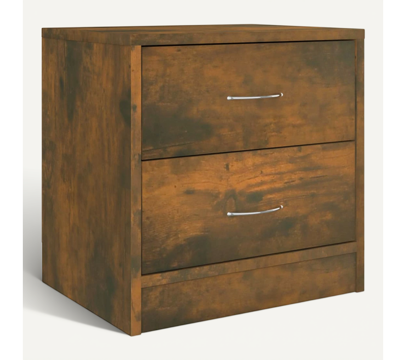 Table De Chevet Chêne Fumé 40x30x40 Cm Bois Contreplaqué