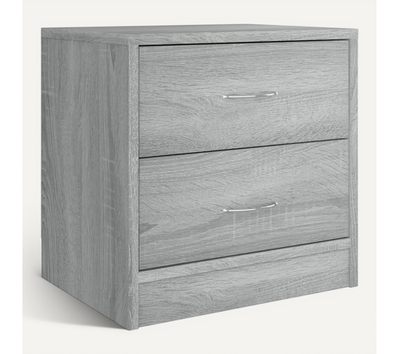 Table De Chevet Sonoma Gris 40x30x40 Cm Bois Contreplaqué